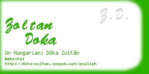 zoltan doka business card