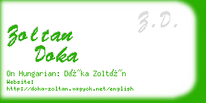 zoltan doka business card